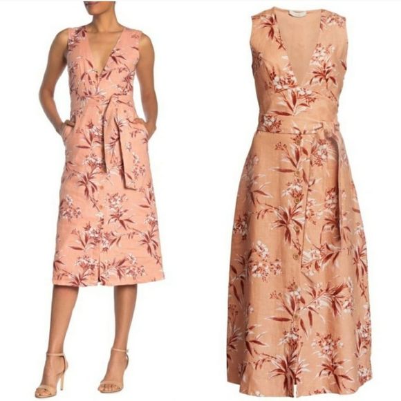 PRICE DROP 🔥 NWT JOIE Ethelda Linen Midi Dress - Picture 2 of 9